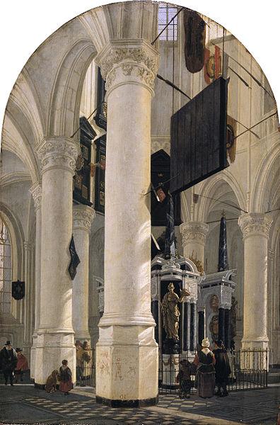 unknow artist The tomb of Willem I in the Nieuwe Kerk in Delft oil painting image